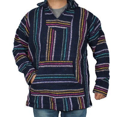 XXL Baja Hoodie Hippie Surfer Mexican Poncho Sweater Drug