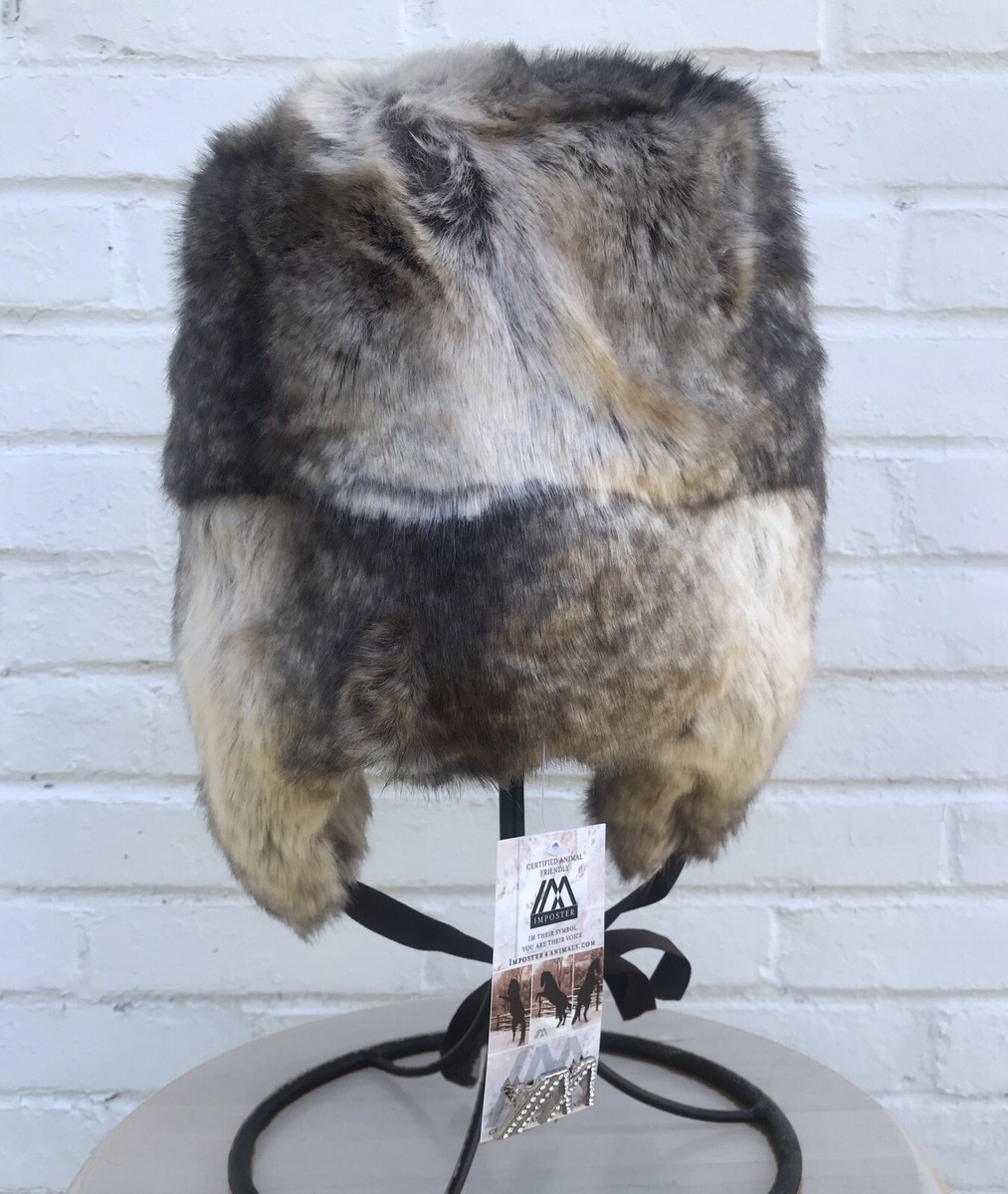IMPOSTER Faux Fur Trapper Hat, Russian Hat, Coyote s-l400.jpg main image 3