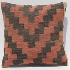 Authentic Kurdish Zigzag Design Kilim Pillow Cover 16"x16" - Handcrafted