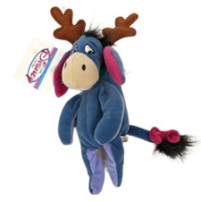 Vintage 90s Disney Bean Bag Eeyore Reindeer Winnie The Pooh 8" Plush NWT