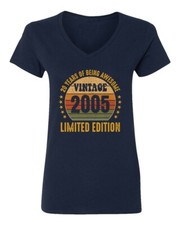 Vintage 2005 20th Birthday Tee - 20 Years Awesome Ladies' V-Neck Tshirt