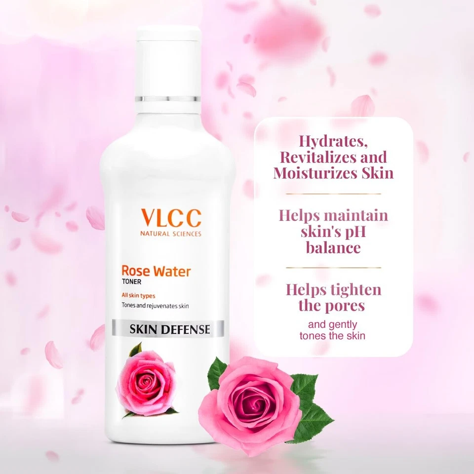VLCC 玫瑰水爽肤水 - 色调和再生肌肤 - 帮助保持肌肤 - 100ml — 第 4/4 张图片