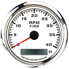 W PRO 85mm Tachometer 4000 RPM Hour Meter Waterproof Car Marine Boat Gas Diesel
