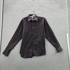 Ted Baker Men Button Up Shirt 3 Black Geometric Long Sleeve