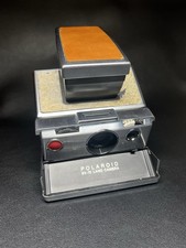 Vintage Polaroid SX-70 Land Camera Brown Leather Aluminum Finish