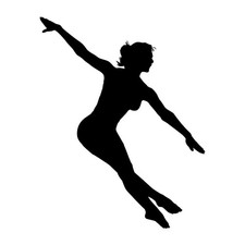 Ballet Girl Dancing Dance Routine Decal Sticker Black Die Cut Vinyl