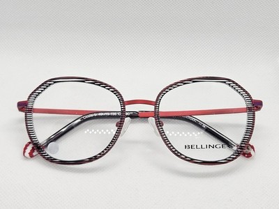 Bellinger Denmark Circula 4 1390 Red Black Stripes 49-19-138 Eyeglasses Frames