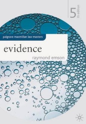 Raymond N. Emson Evidence (Taschenbuch) Hart Law Masters