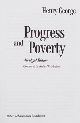 Progress and Poverty Paperback Henry George
