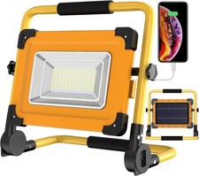 100W Solar 120 LED wiederaufladbare Arbeitsleuchte, tragbarer Fluter 4 Modi Baustelle