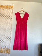 Vintage 80s Cinema Etoile Red Satin Lace Maxi Nightgown Gown USA Medium