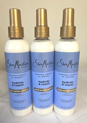 3 X Shea Moisture Manuka Honey & Yogurt Hydrate Repair Leave-In Treatment 8oz