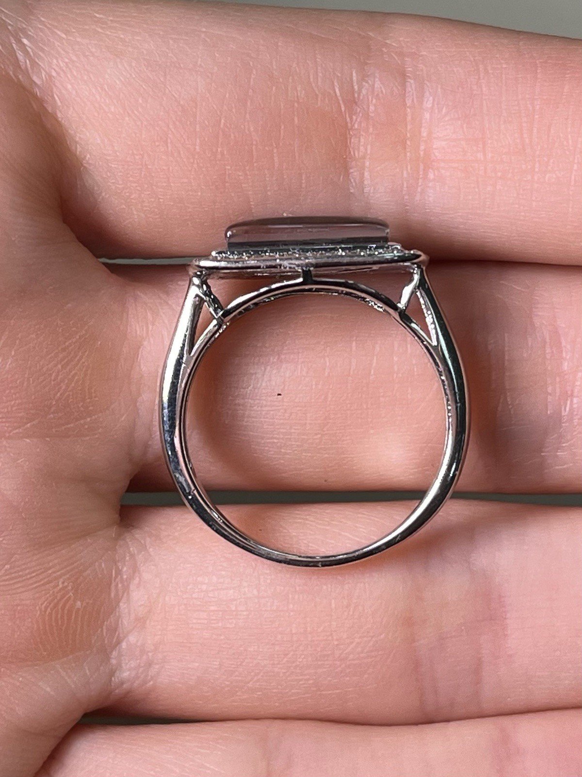 925 Sterling Silver Ring & Rectangular Ammolite &… - image 4