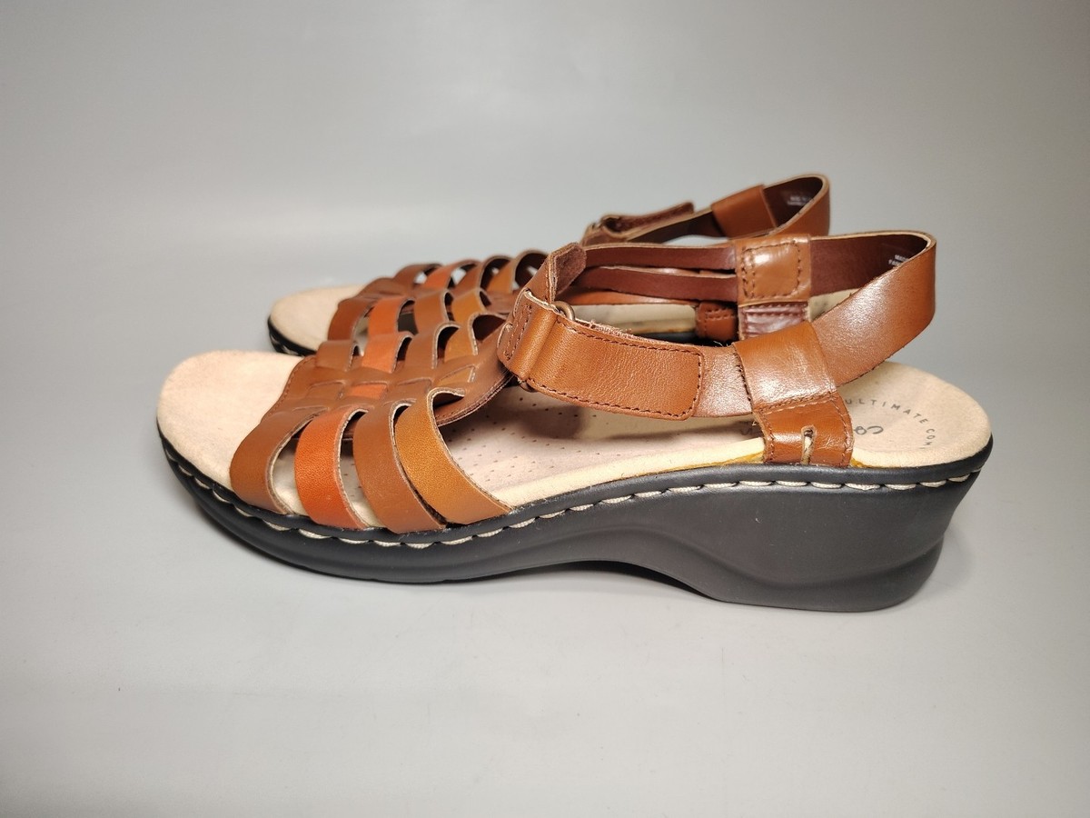 Clarks Lexi Bridge Women's Summer Sandals Tan Combi Leather 9.5 M View 5