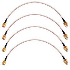 SMA to SMA Female Bulkhead Mount Cable, 12 inch RG316 Antenna Extension, 4-Pa...