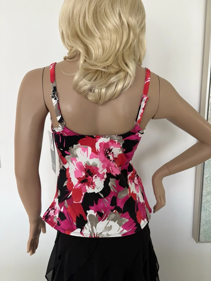 Top de natación Tankini acanalado cuello en V magicsuit talla 14 Surplice nuevo con etiquetas Foto 3 de 4