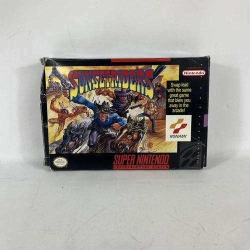Sunset Riders (SNES, 1993) Complete CIB w/ Manual & Box - RARE Tested