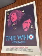 OFFICIAL THE WHO HITS BACK 2022 NORTH AMERICAN TOUR POSTER LITHO