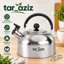 3L Stainless Steel Whistling Camping Kettle Cordless Gas Hob Kitchen Teapot UK