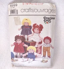 Simplicity Precious Pals 18" Soft Doll & Clothes Pattern 6999 From 1985