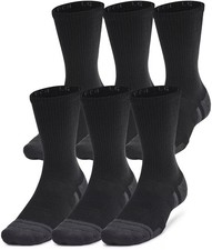 Under Armour UA Performance Tech Cushioned Crew Socks Mens L 8.5-13 Black 6pk