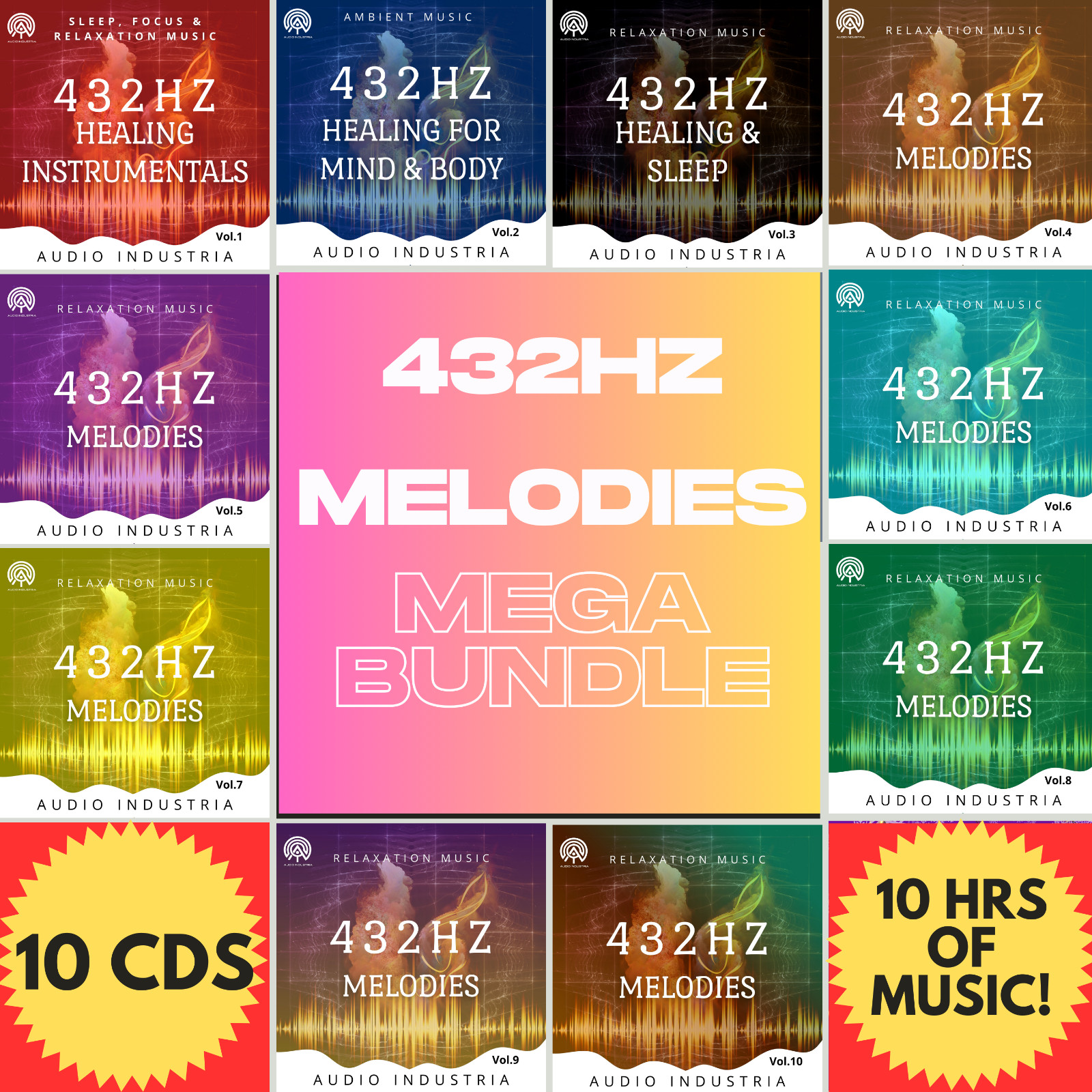 432Hz Complete Healing Music Collection &ndash; 10 CD Volumes for Relaxation