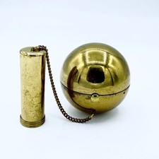 Vintage 1950s Wadsworth Golden Ball & Chain Tango Powder Compact & Lipstick