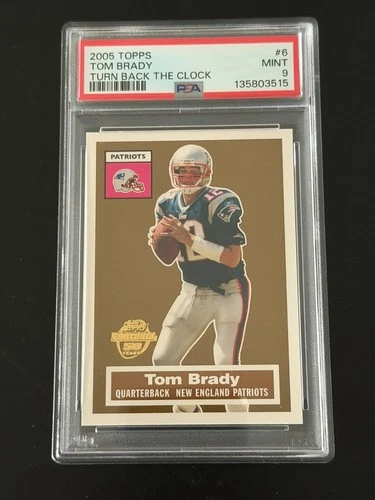 2005 TOPPS TURN BACK THE CLOCK #6 TOM BRADY PSA 9