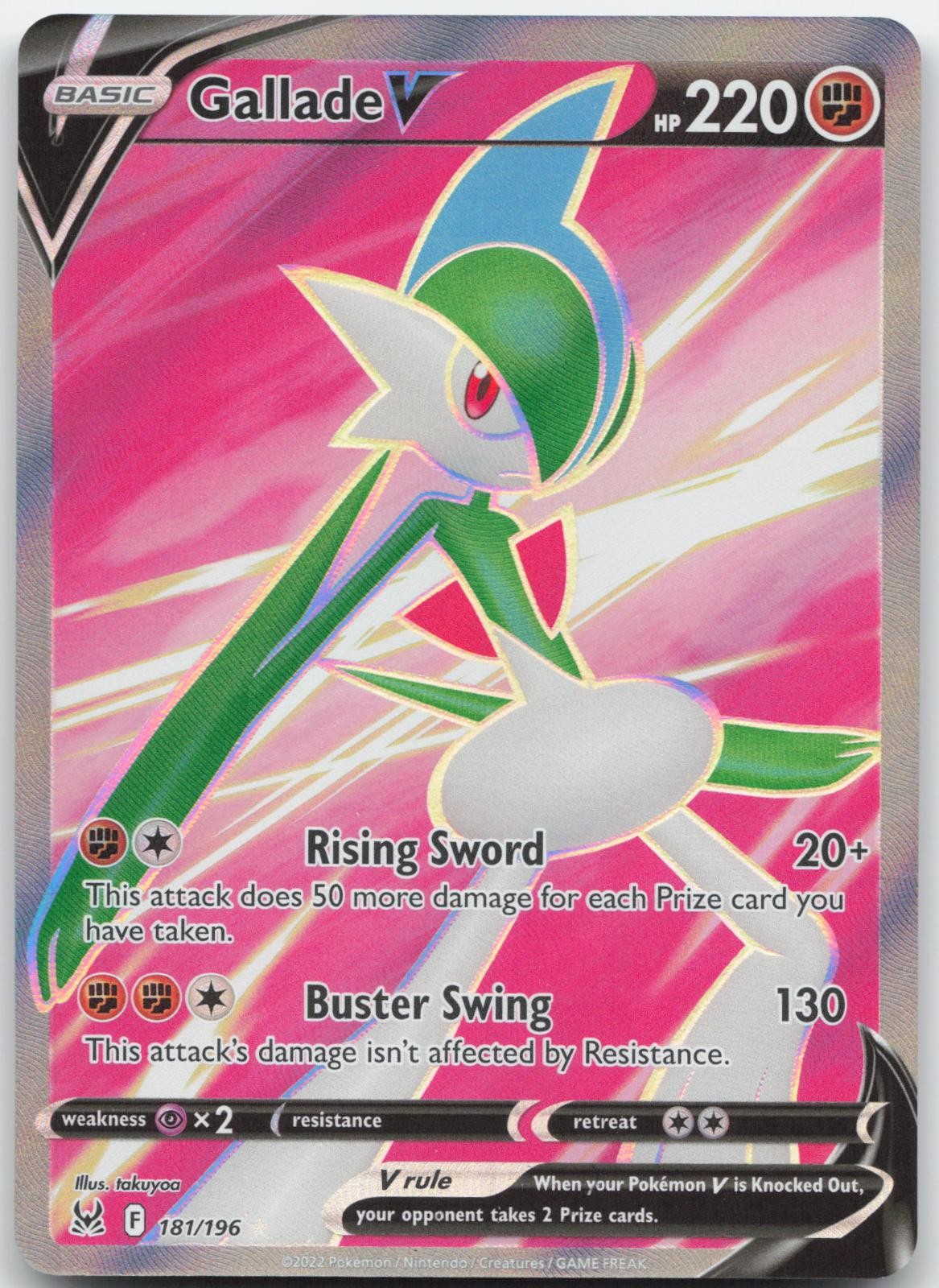 Gallade V 181/196 Ultra Rare Lost Origin Pokemon Holo Near Mint