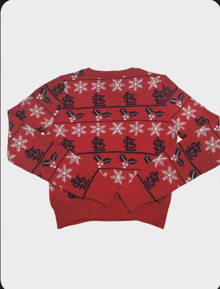 St. Louis Cardinals Foco Women's Cropped Ugly Christmas Sweater New With Tags - Image 2 of 3
