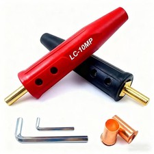 LC-10MP Tapered Machine Plug for Miller Welders, Red & Black (05080 & 05081),...
