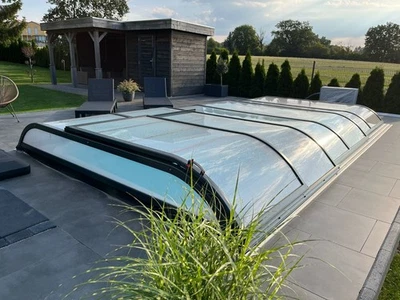 Gfk Schwimmbecken Überdachung 7 Poolhalle,Pool Abdeckung 740x345x55 NEU - Bild 1 von 4