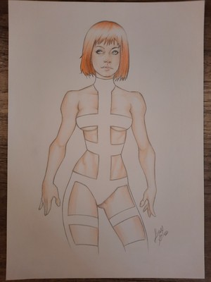 THE FIFTH ELEMENT by Lucas Silva -  Originalzeichnung, signiert, A3