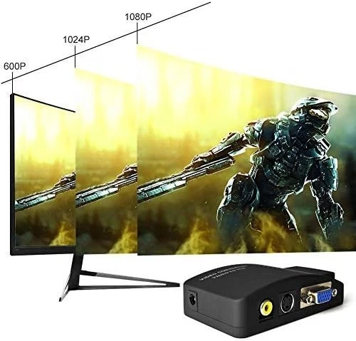 M MAKETHEONE RCA to VGA Adapter, Composite AV S-Video RCA Input to VGA Female Ou - Image 4 of 4