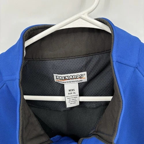 Menards Jacket Full Zip Long Sleeve Collared Work Blue Gray Size XL Mens image 4