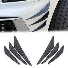 Pack-6 Car Spoiler Canards Kit, Universal Auto Front 6 PCS Carbon Fiber Black