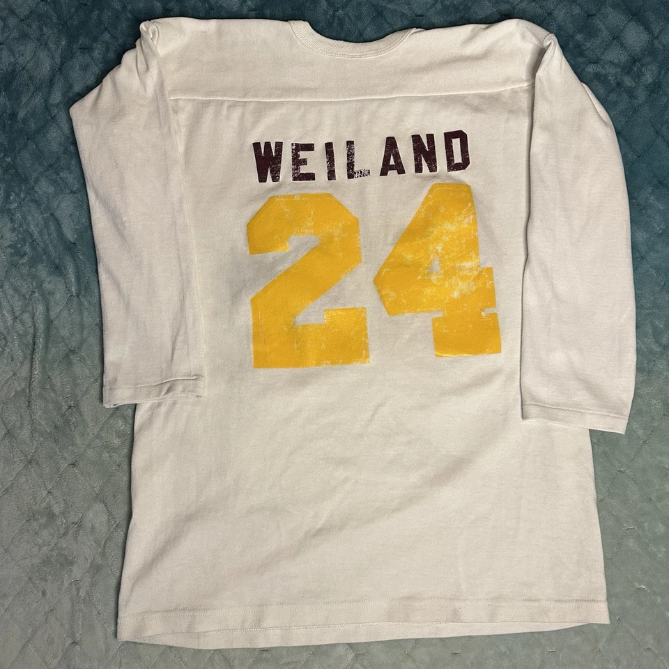 Camiseta deportiva de fútbol americano Russell vintage - STOW 24 - Hecha en EE. UU. Foto 2 de 4