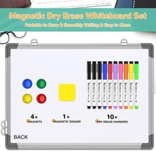 Small Monthly Calendar Dry Erase Whiteboard for Wall 16" X 12" Magnetic White