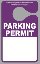 50 Pack 3 x 5 inch Plastic Parking Permit Hang Tag Blank Parking Passes for C...