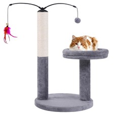 AIWIKIDE 24" Scratching Post, Interactive Cat Scratcher Grey