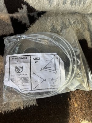 Down Guy Wire Kit for up to 2'' Mast - High Quality USA Made - NEW Mk2 Service