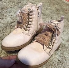 Wonder Nation Girl's Lace-up Boots in Size 12 M - Pink Faux Leather Boot