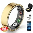 UouNeaCo Gold Size 9 Smart Ring Fitness Tracker