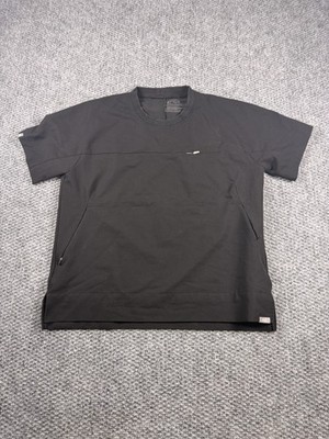 FIGS Shirt Mens Small Black Technical Collection Scrub Tee Zip Pocket Medical