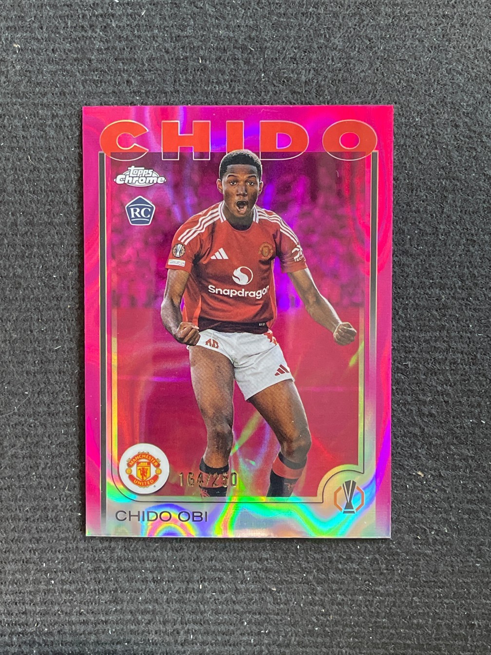 Chido Obi 2024-25 Topps Chrome UCC Pink Lava Refractor 164/250 RC #14