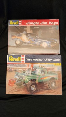 2 Revell Model Kits Mad Mudder Chevy Truck And Jungle Jim Vega Factory Sealed