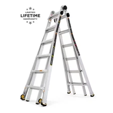 26 Ft. Reach MPXW Aluminum Multi-Position Ladder with Wheels, 375 Lb. Load Capac