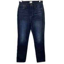J Crew Womens High Rise Straight Jeans Size 26 Dark Blue Wash Denim Casual