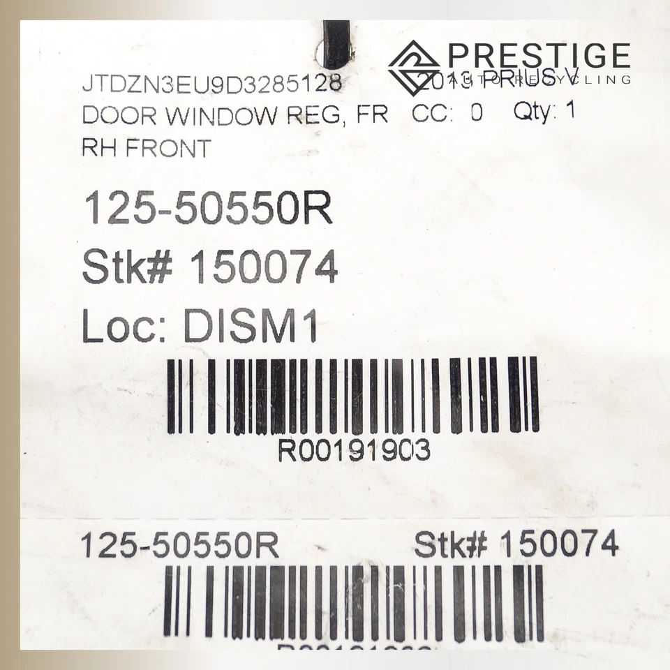 2011–2022 TOYOTA PRIUS V Door Window Regulator w/ Motor Front Right 69801-21020 - Image 4 of 4