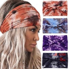 Tie Dye Tie Dye Boho Headbands - Wide, Knotted, Non-Slip, Tie Dye